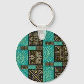 Elegantes Afrikanisches Tribal Geometrisches Muste Schlüsselanhänger (Rückseite)