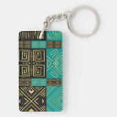Elegantes Afrikanisches Tribal Geometrisches Muste Schlüsselanhänger (Rückseite)