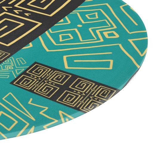 Elegantes Afrikanisches Tribal Geometrisches Muste Schneidebrett (Ecke)