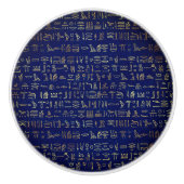 Elegantes ägyptisches Hieroglyph-Imitat in goldene Keramikknauf (Vorderseite)