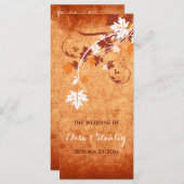 Elegantes Ahorn-Blätter Orange-Hochzeit im Herbst Programm (Vorne/Hinten)