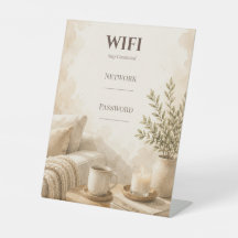 Elegantes Airbnb-WLAN-Passwort-Schild