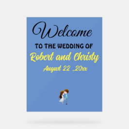 Elegantes Akryllisches Begrüßungszeichen für Hochz Acrylschild