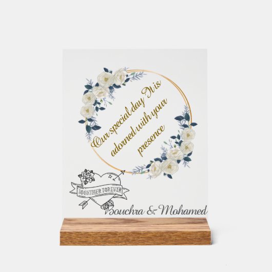 Elegantes Akryllisches Hochzeitszeichen - Individu Acrylschild (Vorderseite)