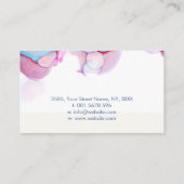 Elegantes alkoholfarbenes Pastellblau und rosa Visitenkarte (Rückseite)
