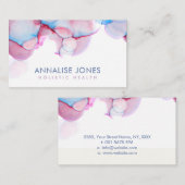 Elegantes alkoholfarbenes Pastellblau und rosa Visitenkarte (Vorne/Hinten)