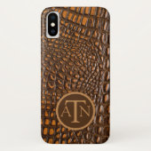 Elegantes Alligator-Skin-Monogramm Case-Mate iPhone Hülle (Rückseite)