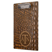 Elegantes Alligator-Skin-Monogramm Klemmbrett (Links)