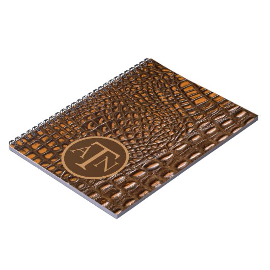 Elegantes Alligator-Skin-Monogramm Notizblock (Linke Seite)