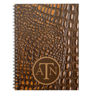 Elegantes Alligator-Skin-Monogramm Notizblock