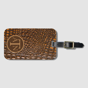 Elegantes Alligatorleder-Monogramm Gepäckanhänger
