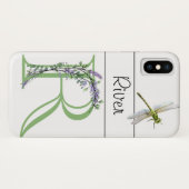 Elegantes Alphabet R Lavender Eukalyptus Dragonfly Case-Mate iPhone Hülle (Rückseite (Horizontal))