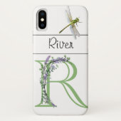 Elegantes Alphabet R Lavender Eukalyptus Dragonfly Case-Mate iPhone Hülle (Rückseite)