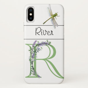 Elegantes Alphabet R Lavender Eukalyptus Dragonfly Case-Mate iPhone Hülle