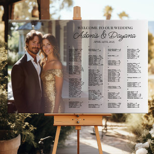 Elegantes alphabetisches Foto Hochzeitsdiagramm Poster