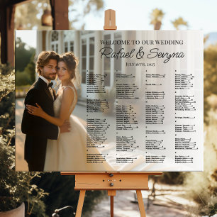 Elegantes alphabetisches Foto Hochzeitsdiagramm Poster