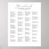 Elegantes Alphabetisches Hochzeitscharakter Poster (Vorne)