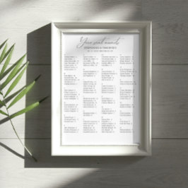 Elegantes Alphabetisches Hochzeitscharakter Poster