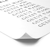 Elegantes Alphabetisches Hochzeitsdiagramm Poster (Ecke)