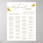 Elegantes Alphabetisches Hochzeitsdiagramm Poster (Vorne)