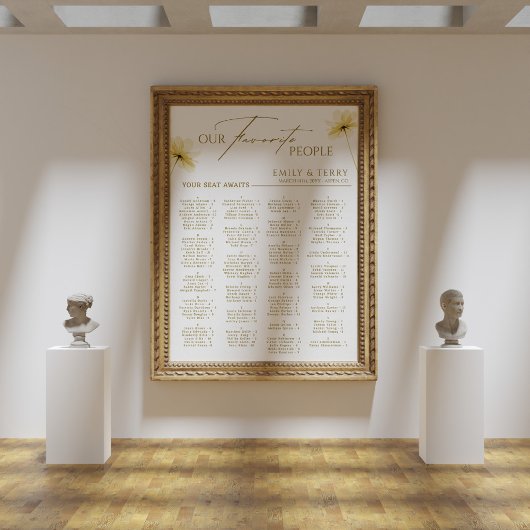 Elegantes Alphabetisches Hochzeitsdiagramm Poster