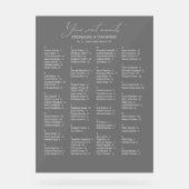 Elegantes Alphabetisches Hochzeitssaal Acrylschild (Vorderseite)