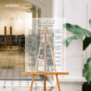 Elegantes Alphabetisches Hochzeitssaal Acrylschild