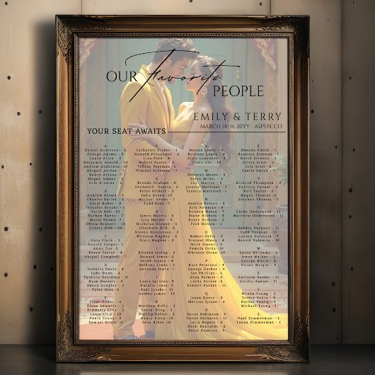 Elegantes Alphabetisches Hochzeitssattel für Foto Poster