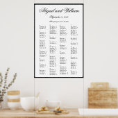 Elegantes Alphabetisches Hochzeitsstift Poster (Küche)