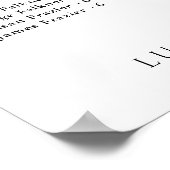 Elegantes Alphabetisches Seating Chart für 100 Gäs Poster (Ecke)