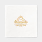 Elegantes Alt-Geld-Ästhetisches Hochzeitsmongramm- Servietten Mit Folie (Vorderseite)