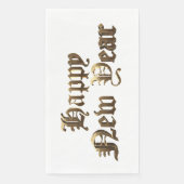 Elegantes altenglisches Lettern glücklich Neues Ja Serviette (Vorderseite)