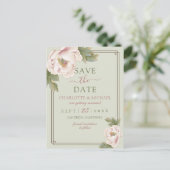 Elegantes Alter und Rosa Pink Save the Date Postkarte (Stehend Vorderseite)