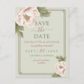 Elegantes Alter und Rosa Pink Save the Date Postkarte (Vorderseite)