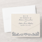 Elegantes altes Chateau Manor Wedding Foto QR Code All In One Einladung (Rückseite)