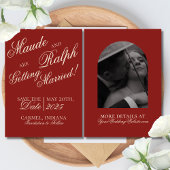 Elegantes altes Geld kühne rote Hochzeit Save The Date