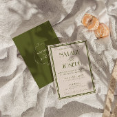 Elegantes altes Geld Olivgrün Luxus Retro Hochzeit Einladung