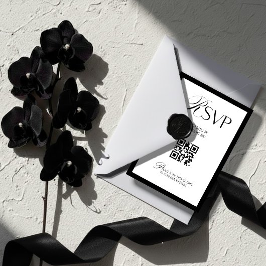 Elegantes altes Geld Schwarz und Weiß  RSVP Karte