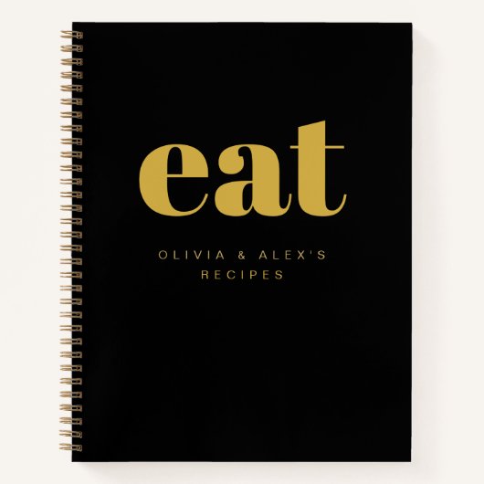 Elegantes altes klassisches Schwarz-Gold-Leere-Rez Notizblock (Vorderseite)