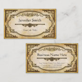 Elegantes altes Papier mit Vintagem Rahmen Visitenkarte (Vorne/Hinten)