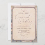 Elegantes altmodisches 60. Diamond Wedding Foto Einladung (Vorderseite)