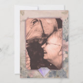 Elegantes altmodisches 60. Diamond Wedding Foto Einladung (Rückseite)