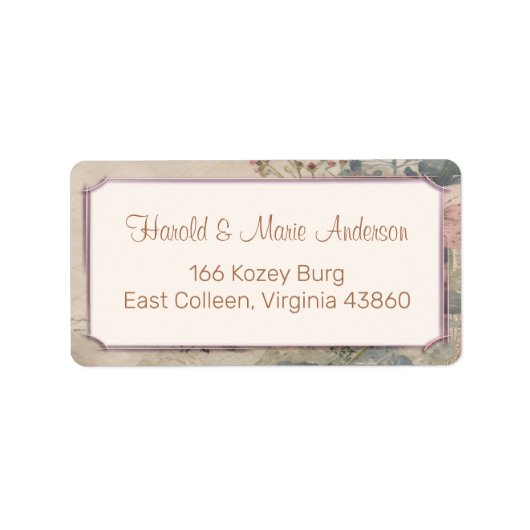 Elegantes altmodisches Adressetikett mit Rahmen (Vorne)