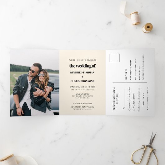 Elegantes Ambiente Dreifach Gefaltete Einladung (Innenseite)