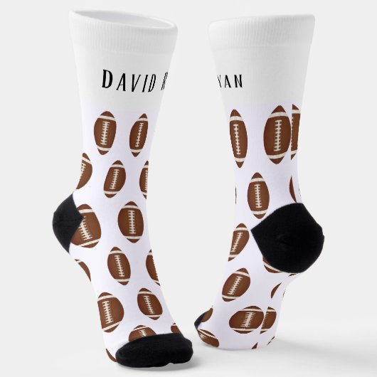 Elegantes American Football Ball Monogram Socken (Gewinkelt)
