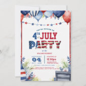 Elegantes Amerikanische Unabhängigkeitstag Party I Einladung (Vorderseite)