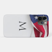 Elegantes amerikanisches Flaggen-Monogramm Case-Mate iPhone Hülle (Rückseite (Horizontal))