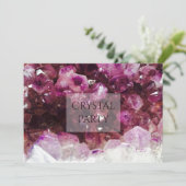 Elegantes Amethyst Crystal Party Einladung (Stehend Vorderseite)