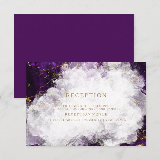 Elegantes Amethyst-Kristall-Druse Einladung (Vorne/Hinten)