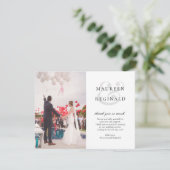 Elegantes Ampersand Modernes einfaches Foto Hochze Dankeskarte (Stehend Vorderseite)